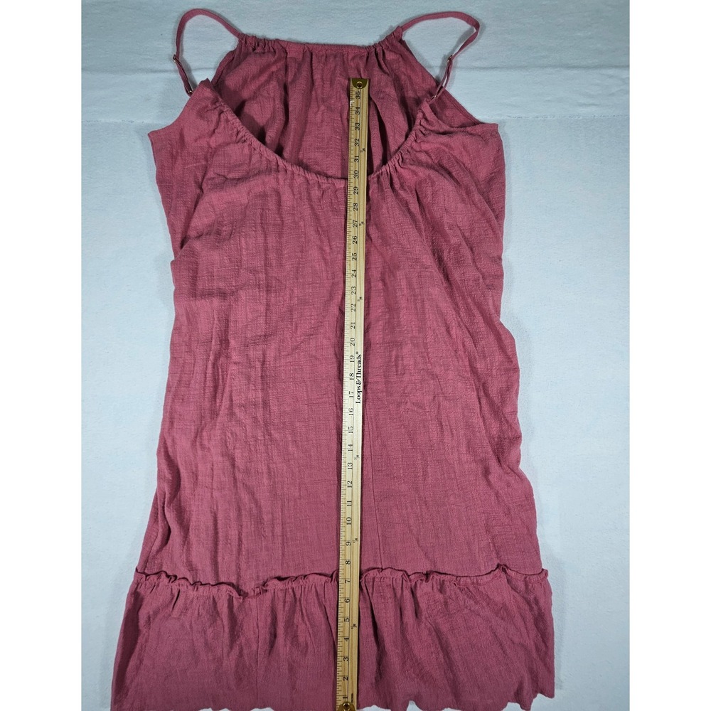 Kona Sol Rose Pink Ruffle Hem Swim Cover Up Dress Cotton Rayon Blend L 12-14 - Picture 4 of 10